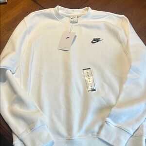 Nike Men's White Crewneck Sweatshirt
